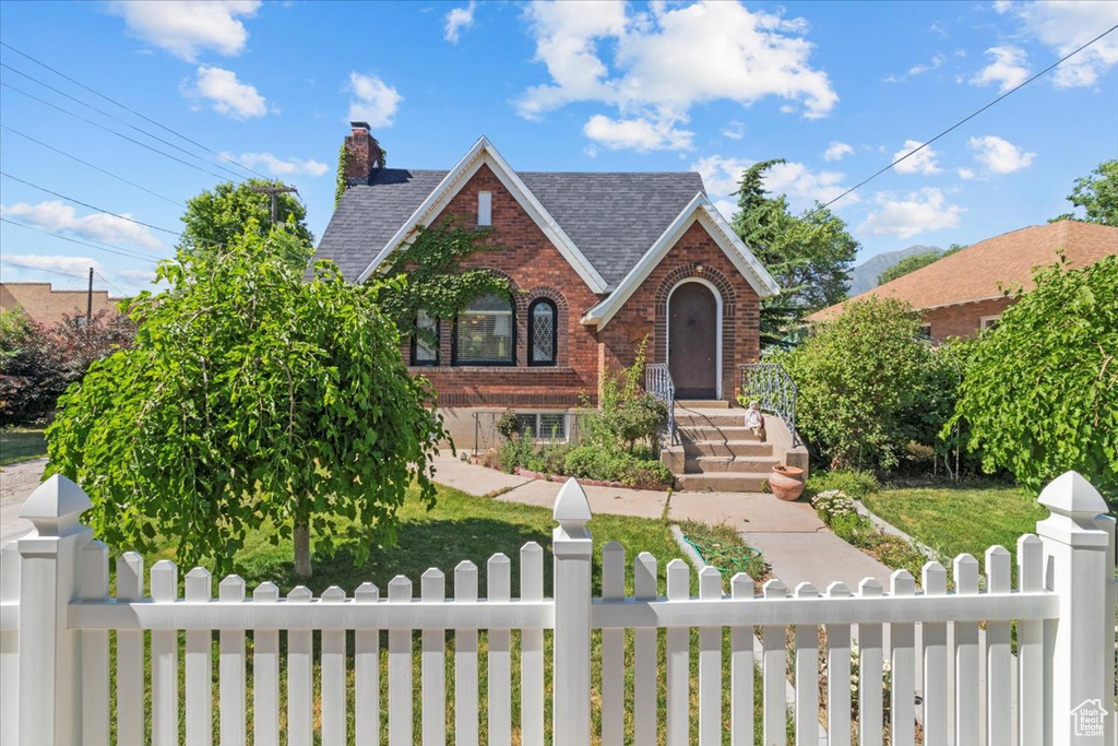 View of english style home