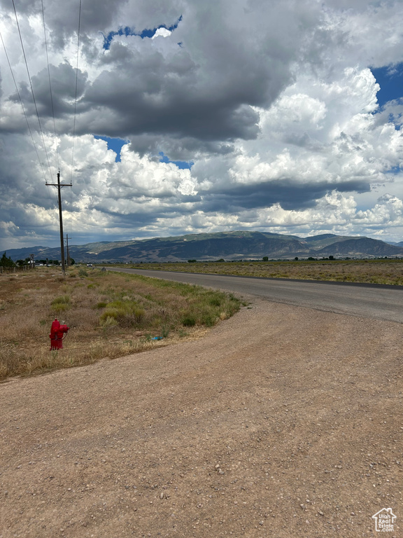 View of street featuring a mountain view