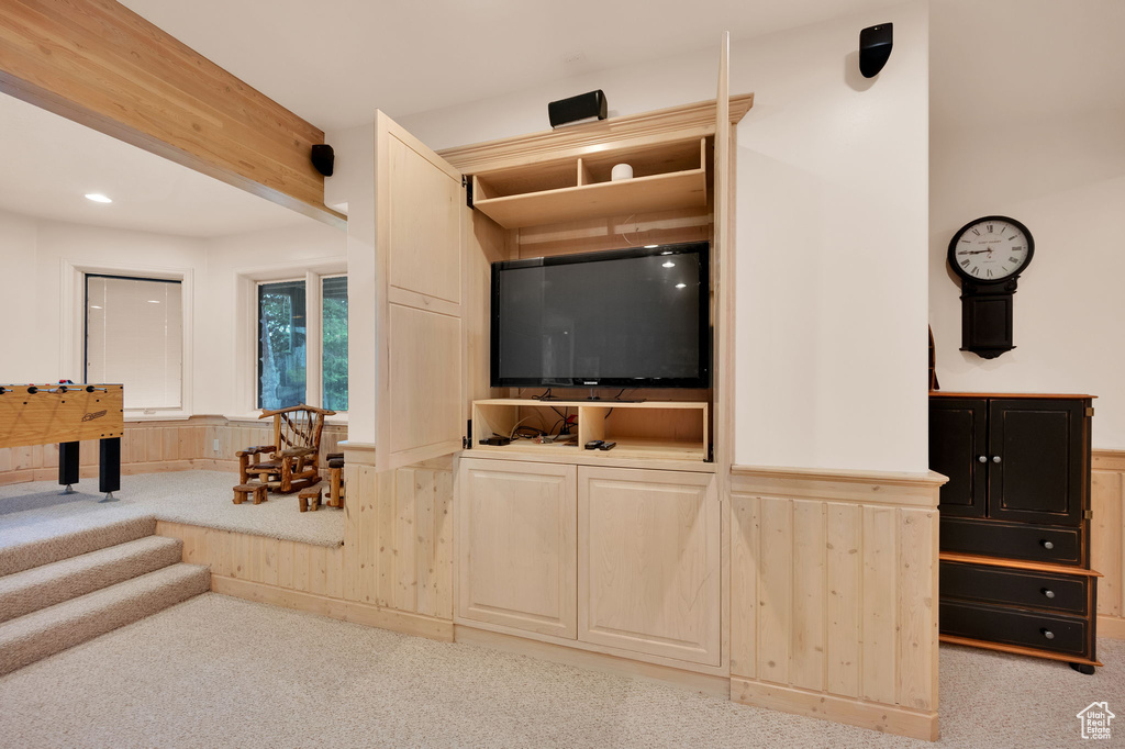 View of carpeted living room