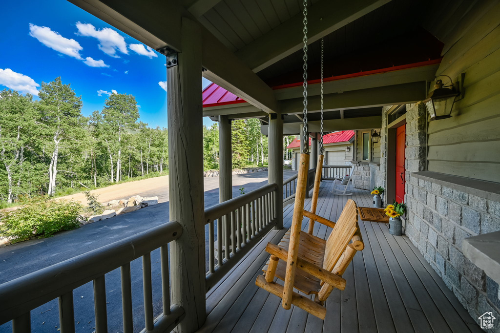 View of wooden deck