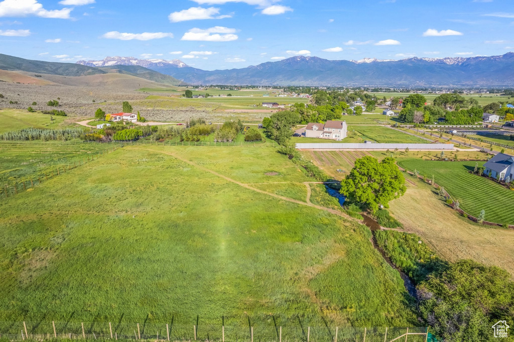 Bird's eye view with a mountain view and a rural view