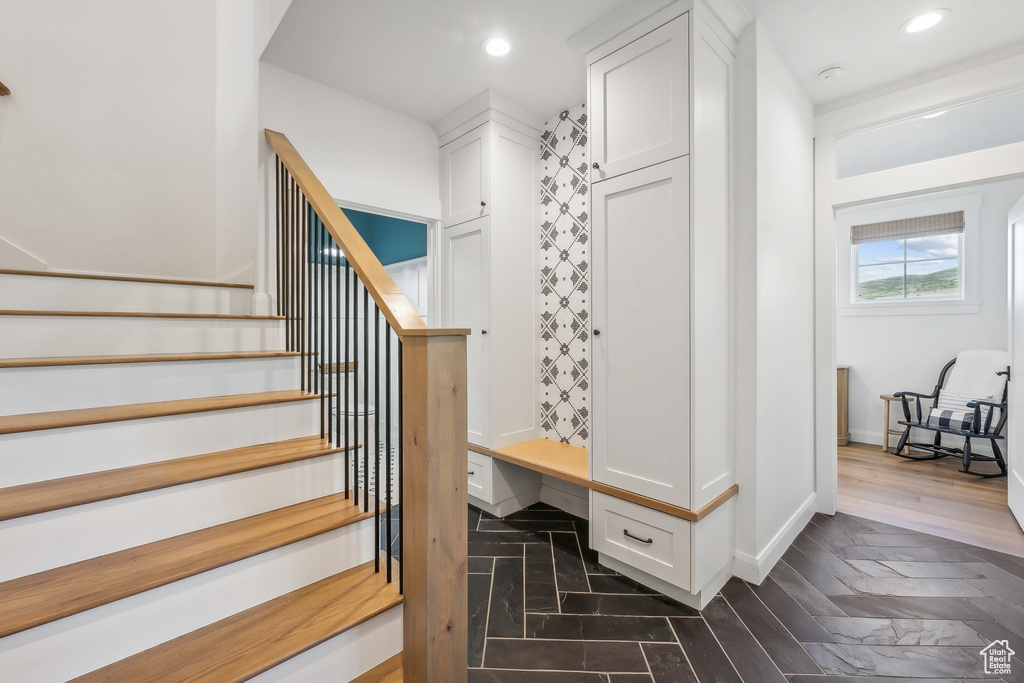 Interior space with wood-type flooring