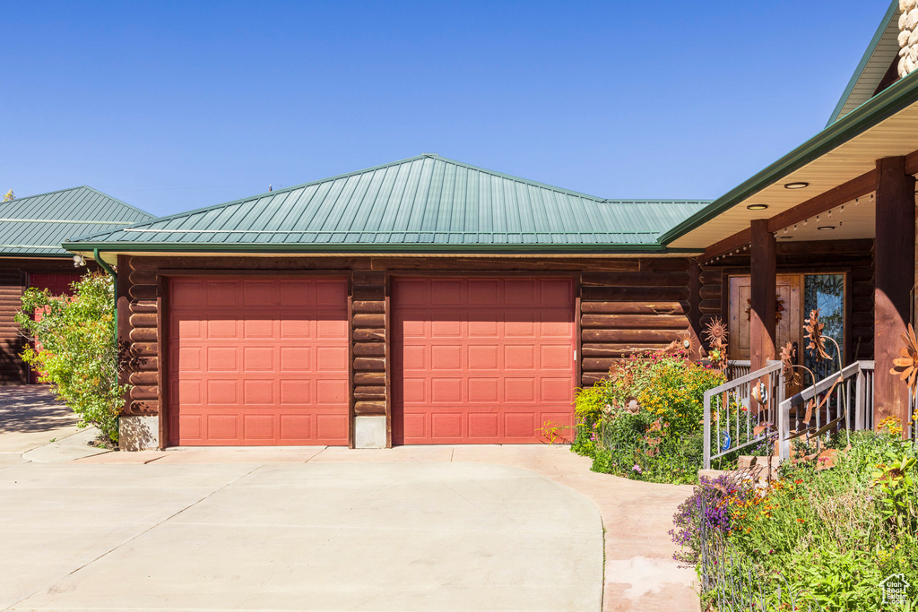 View of garage