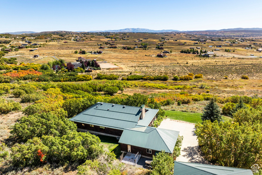 Bird's eye view featuring a rural view and a mountain view