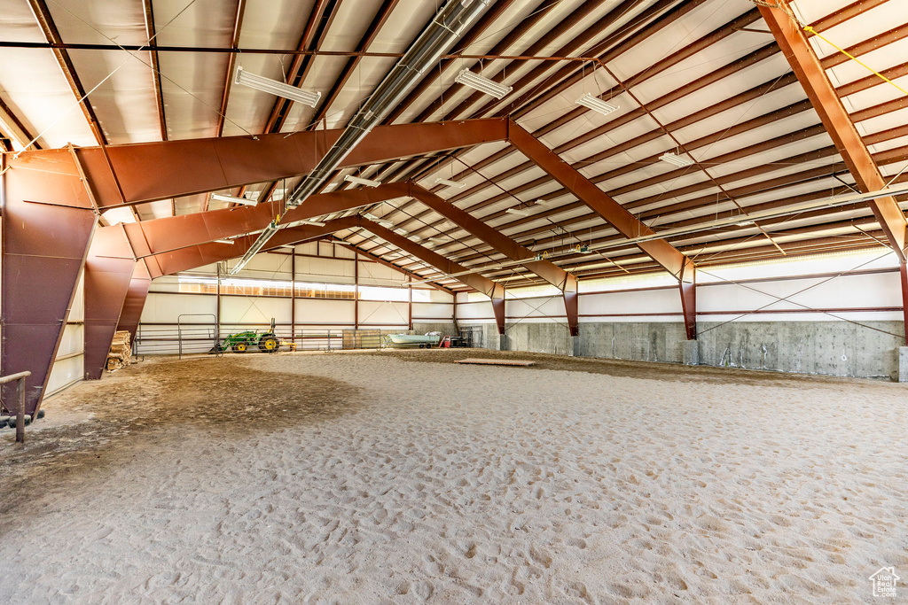 View of horse barn