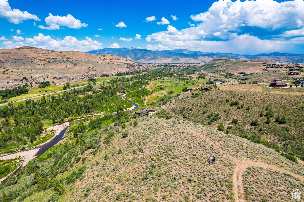 Bird's eye view featuring a mountain view