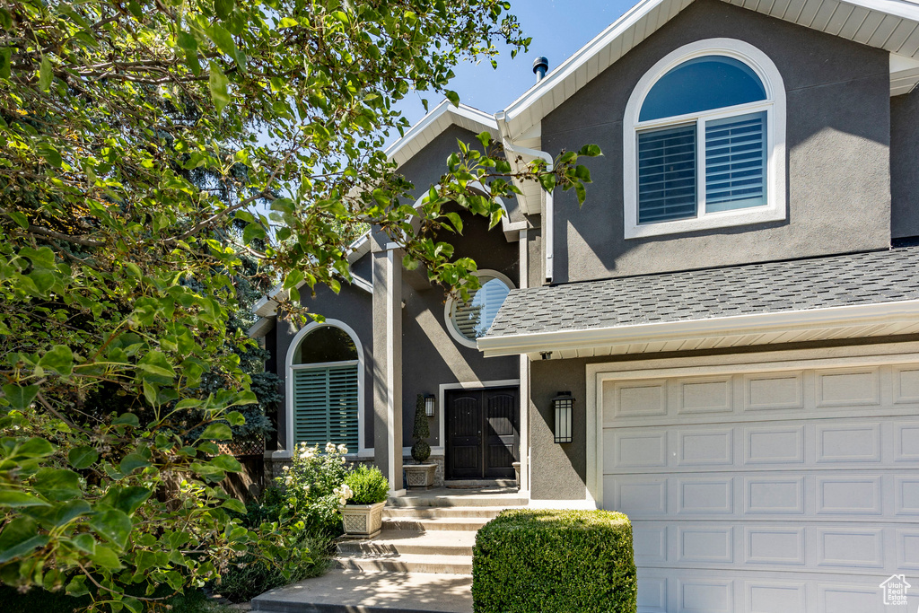 Front facade featuring a garage