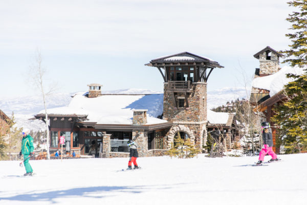 View of snow covered property