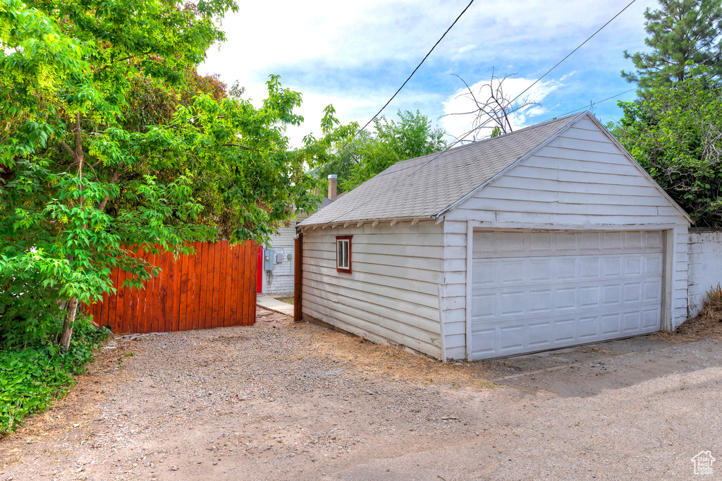 View of garage