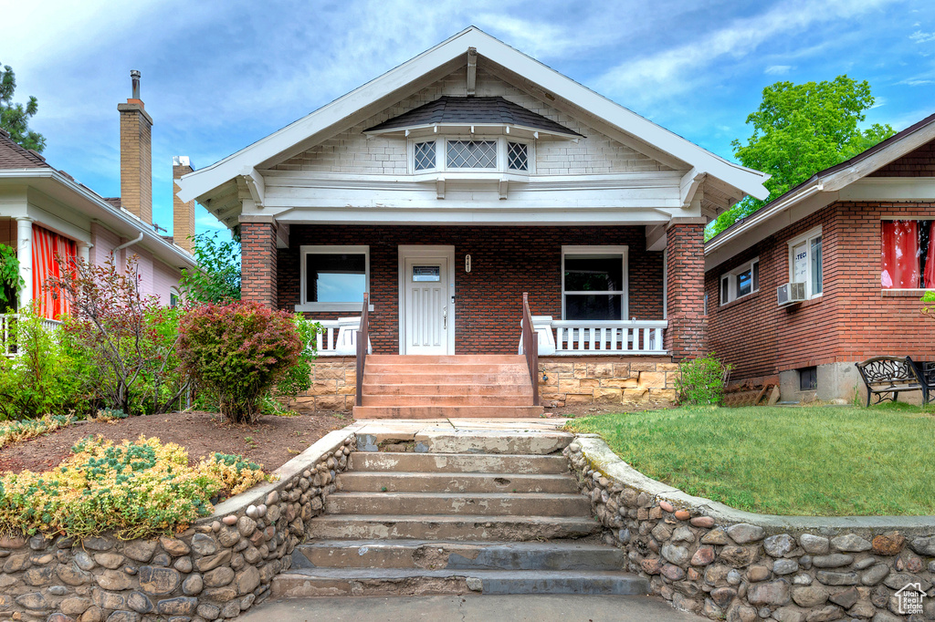 View of front facade featuring a porch