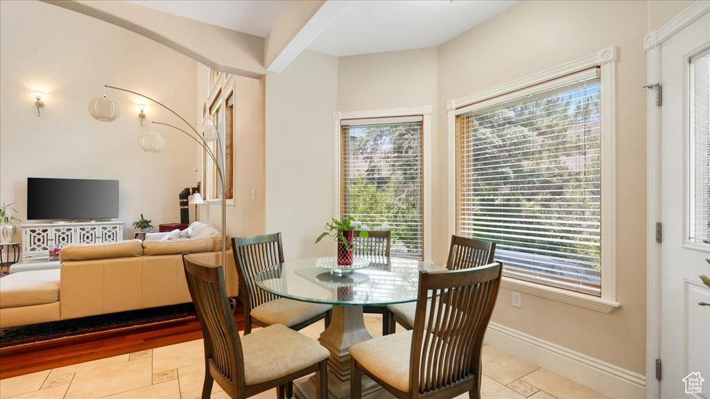 Dining room featuring light wood-type flooring