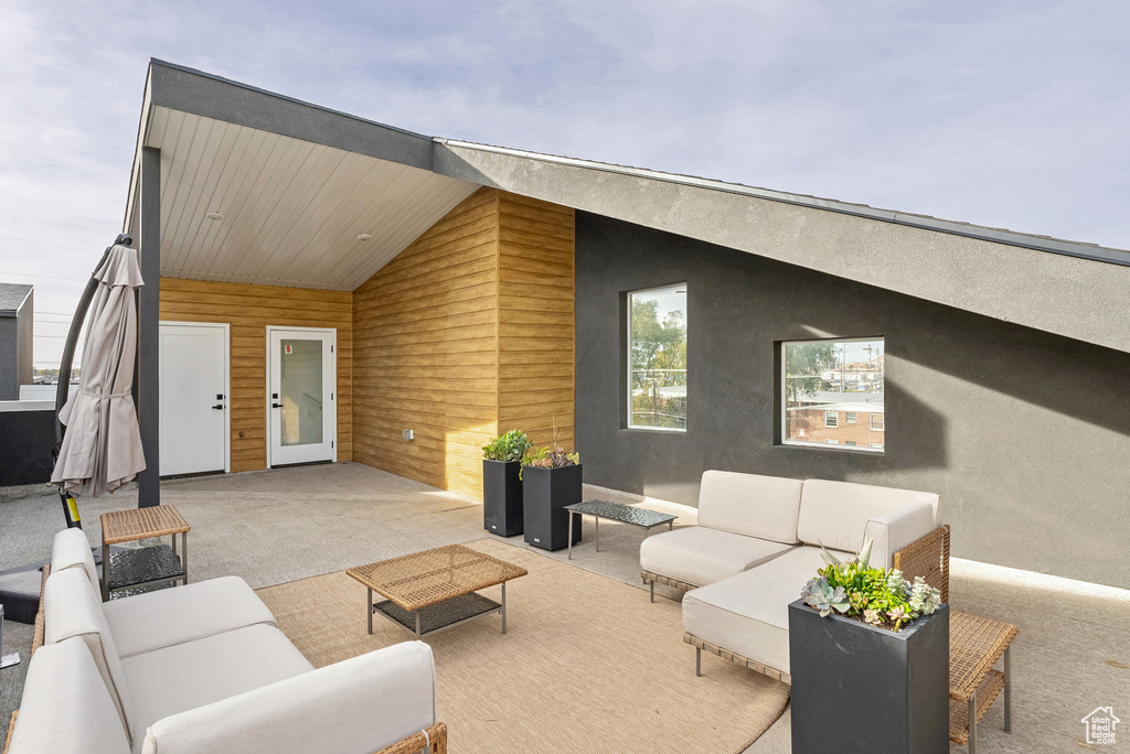 View of patio / terrace featuring an outdoor hangout area