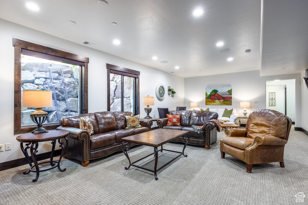 View of carpeted living room