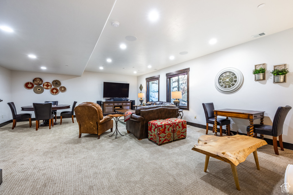 View of carpeted living room