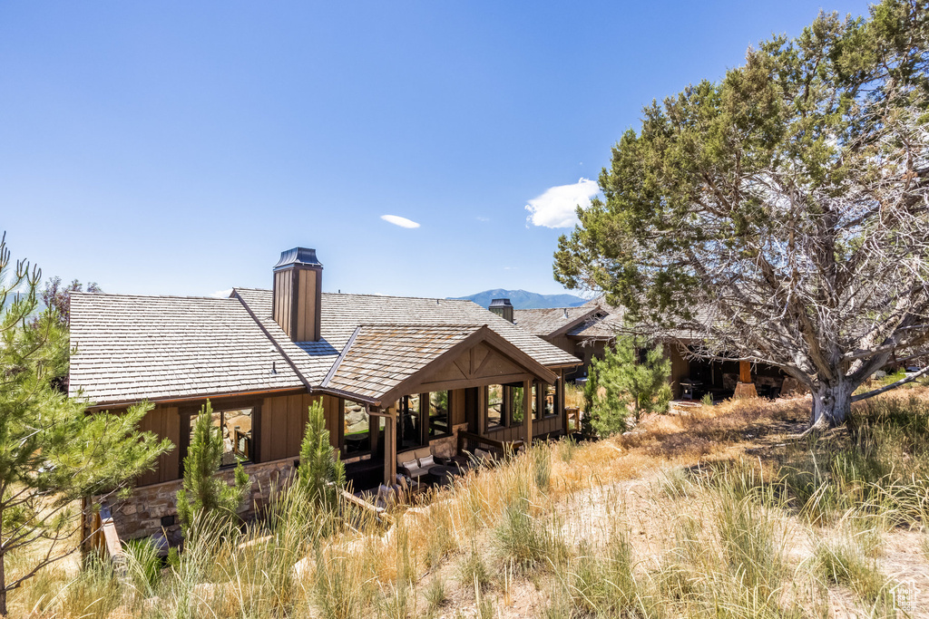 View of rear view of property