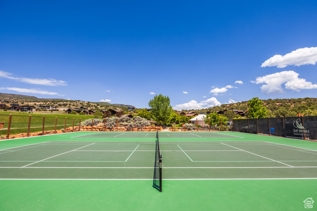 View of tennis court