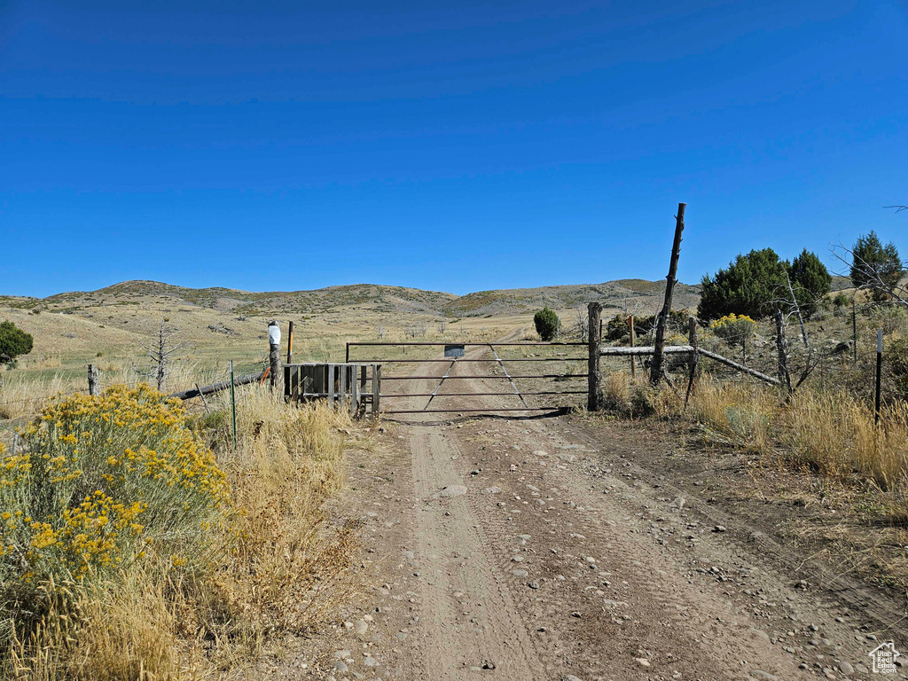 View of road with a mountain view and a rural view