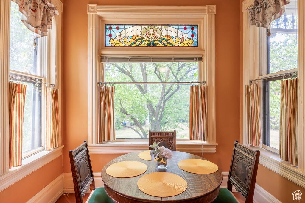 Dining room with plenty of natural light