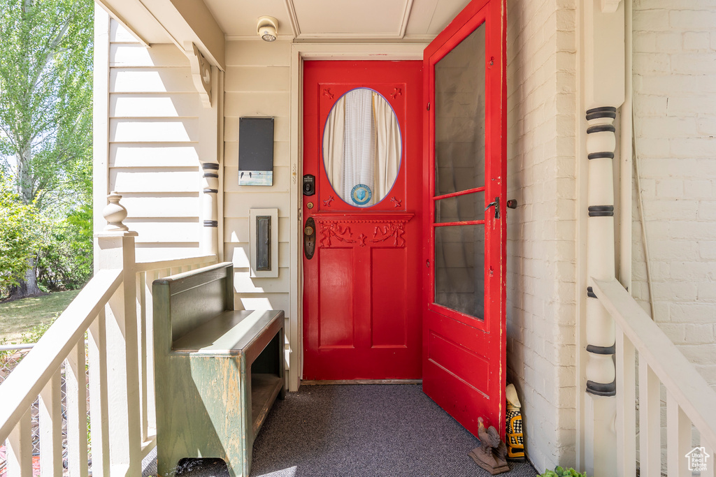 View of doorway to property