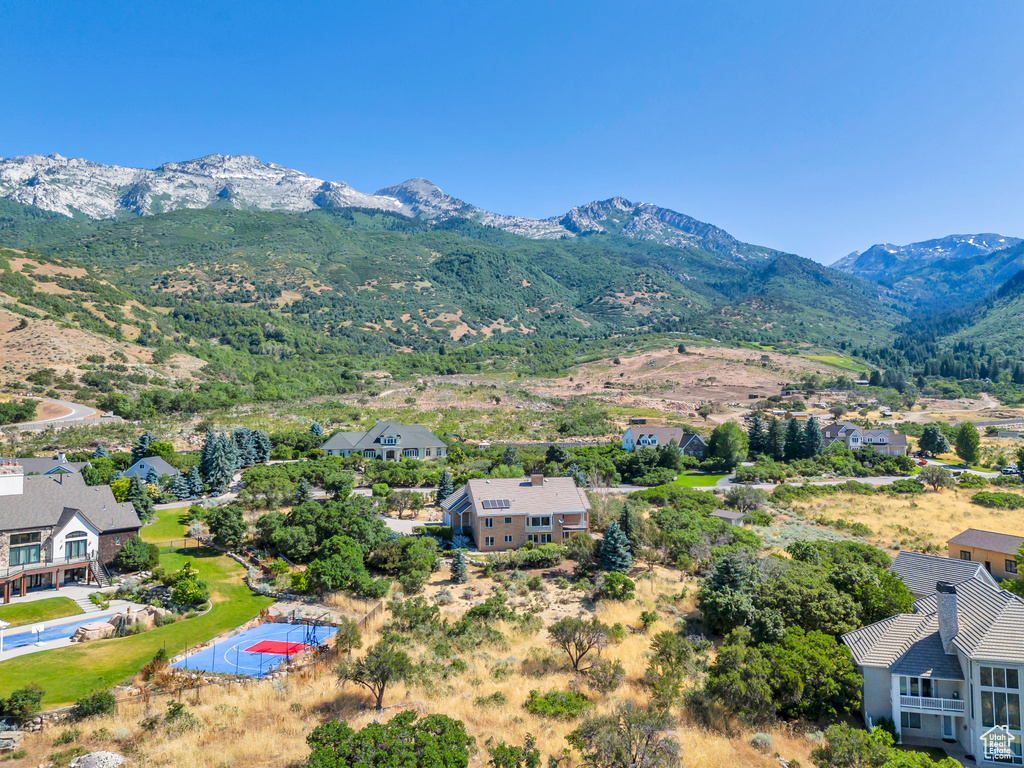 Exterior space featuring a mountain view