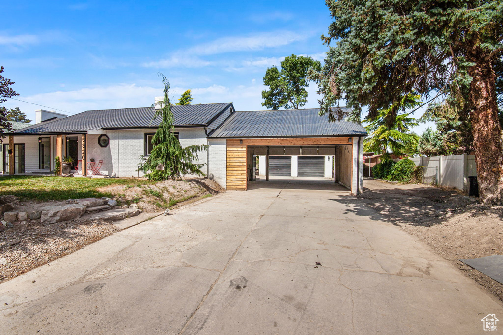 Ranch-style home with a garage