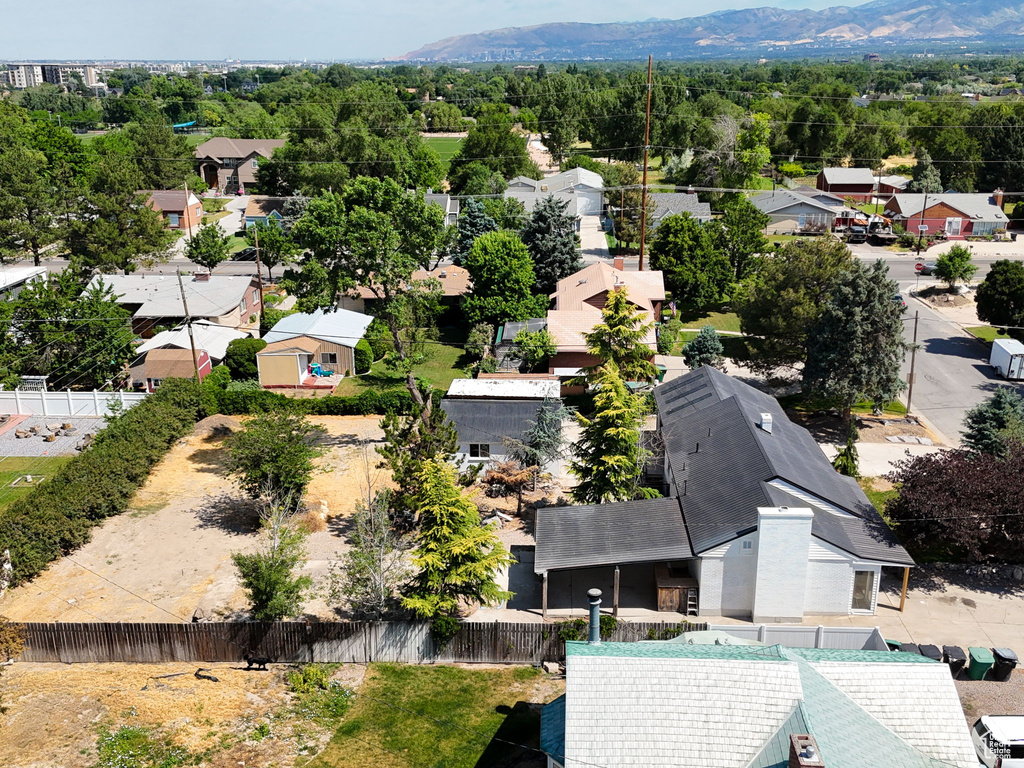 Drone / aerial view with a mountain view