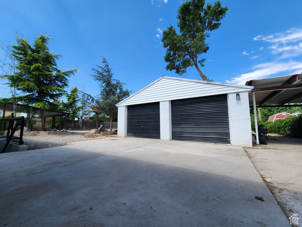 View of garage