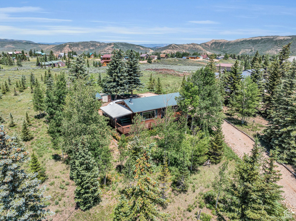 Bird's eye view featuring a mountain view