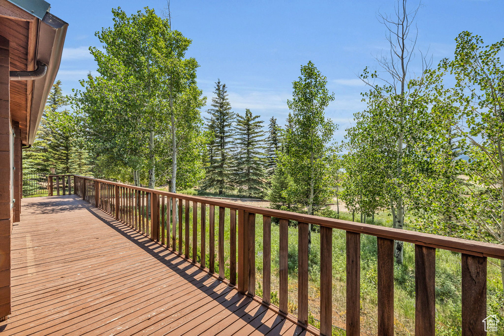 View of wooden deck