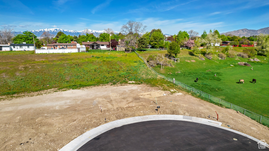 Bird's eye view featuring a mountain view