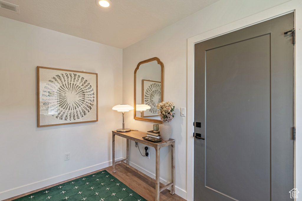 Entryway with wood-type flooring