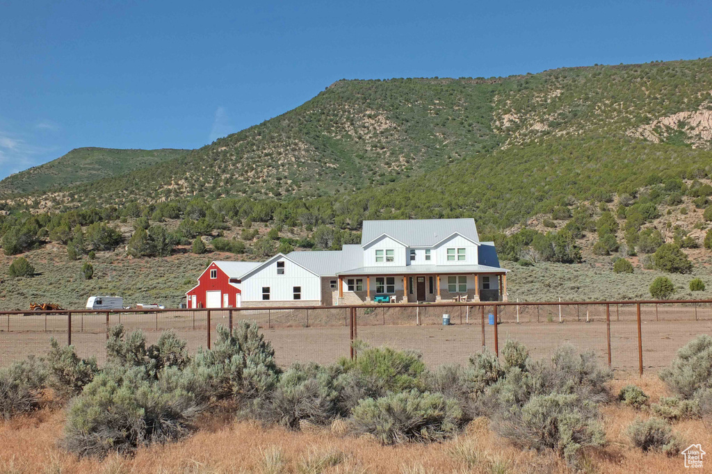 Mountain view featuring a rural view