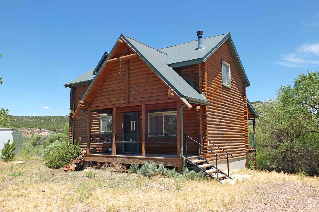 View of log home