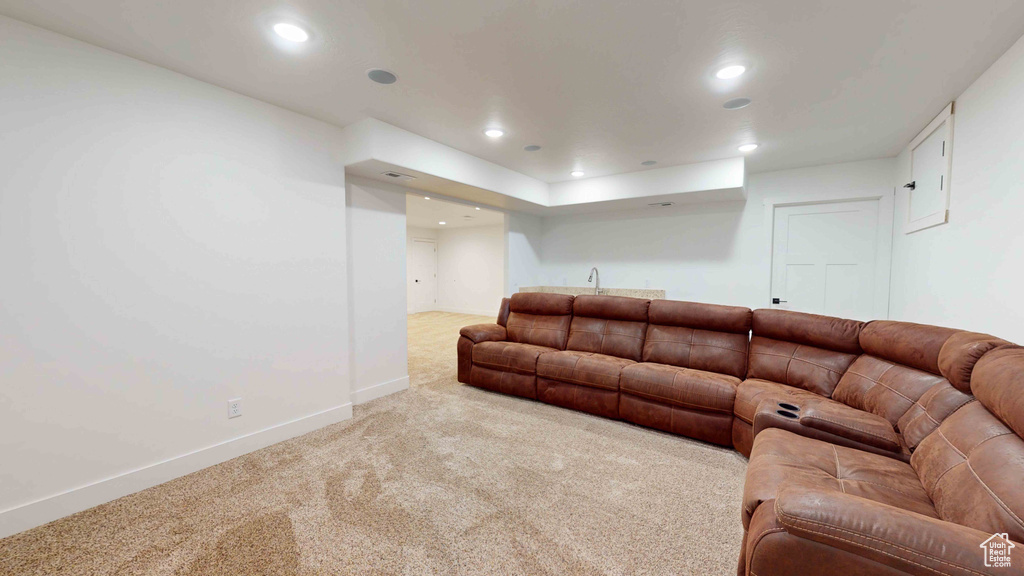 View of carpeted living room