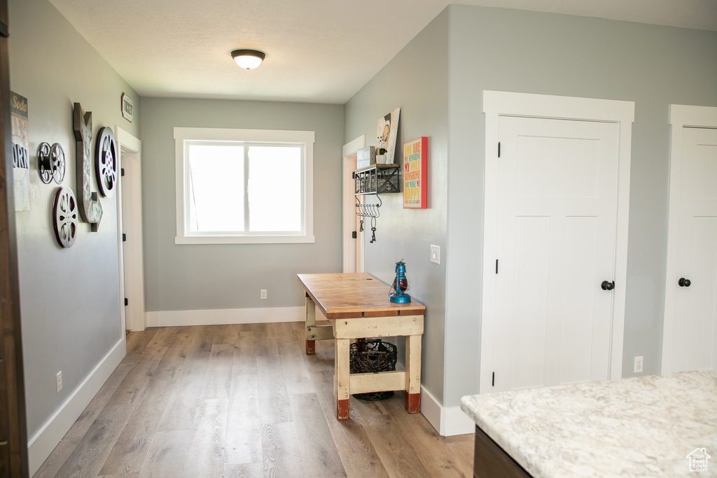 Interior space featuring hardwood / wood-style floors