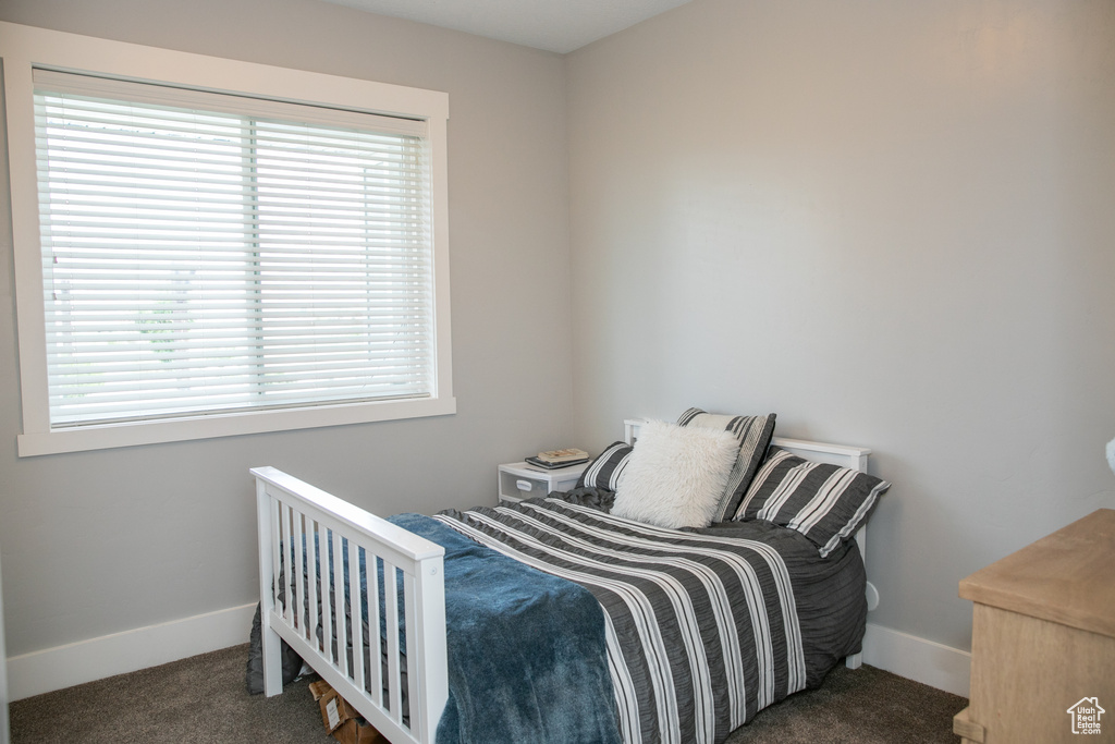 Carpeted bedroom with multiple windows