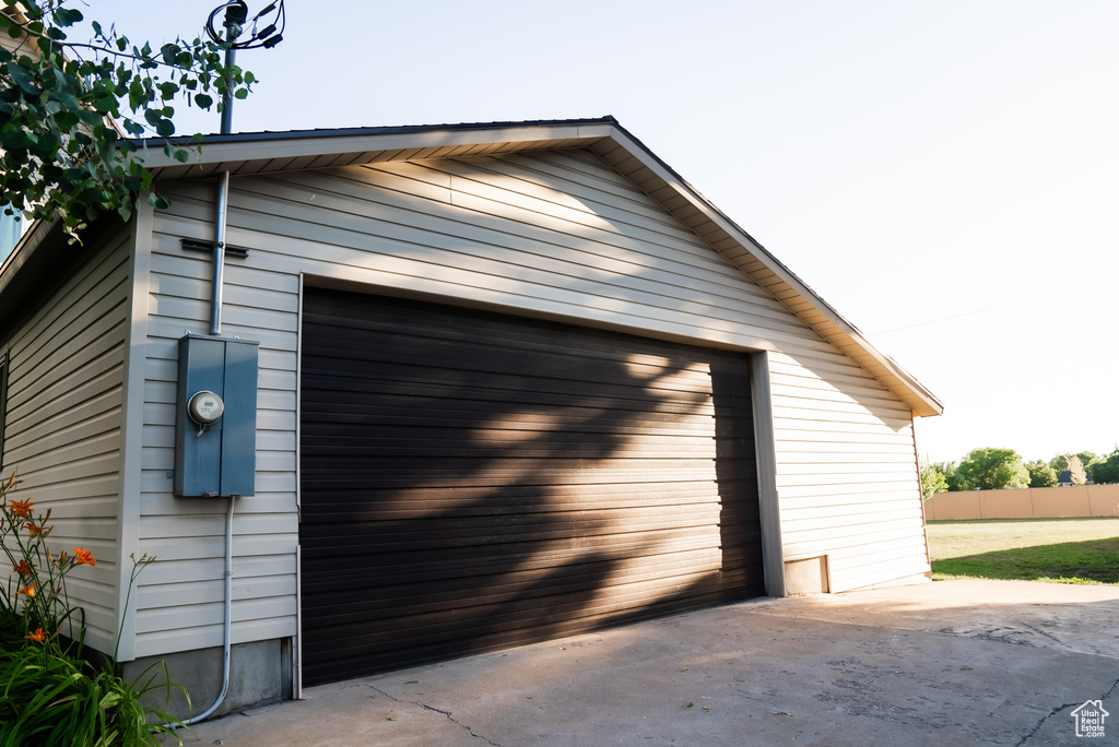 View of garage