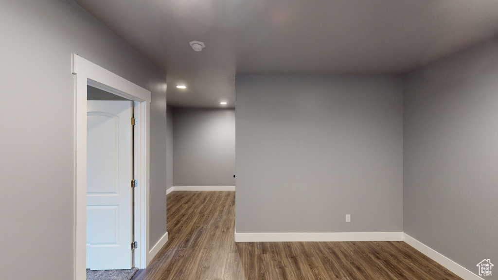 Interior space featuring dark hardwood / wood-style floors