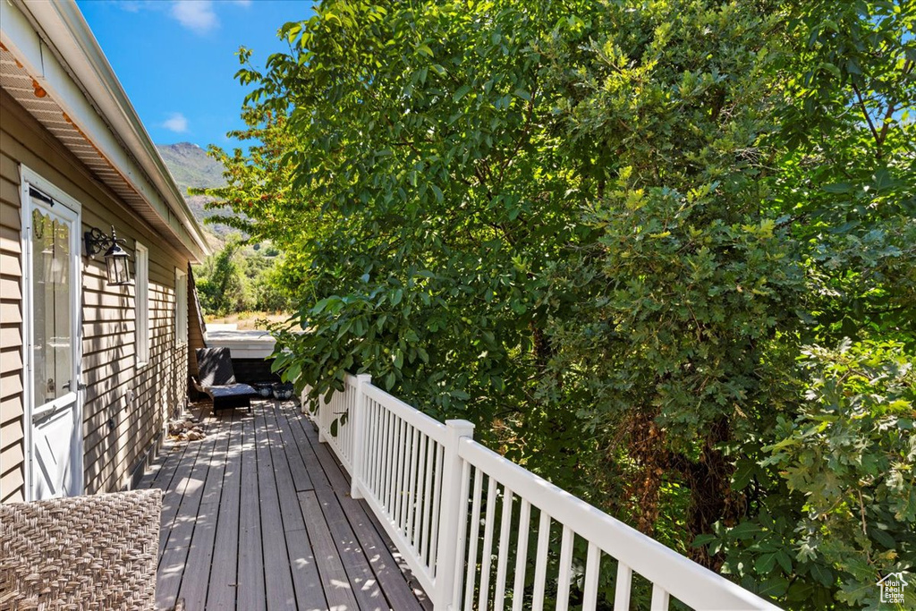 View of wooden deck