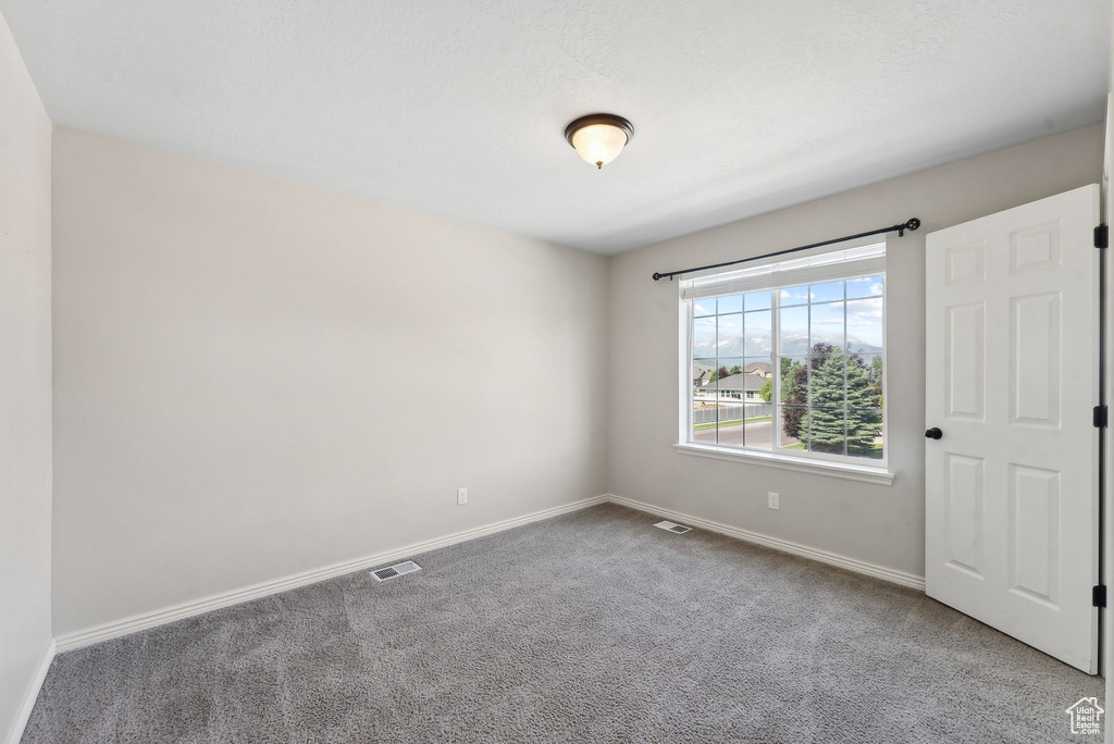 Unfurnished bedroom with carpet flooring