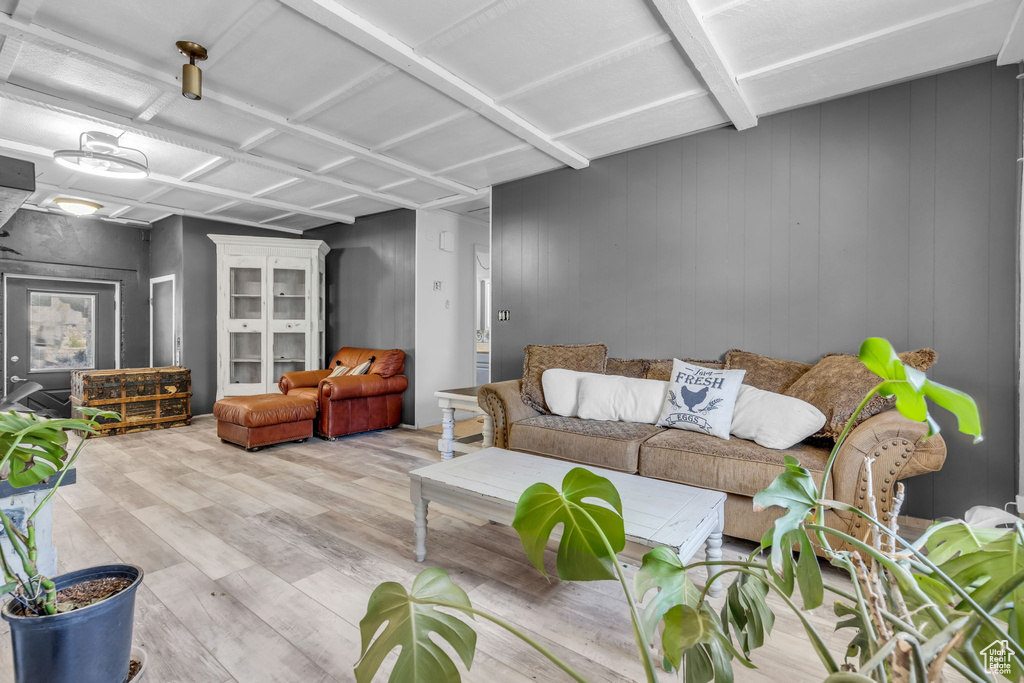 Living room featuring light hardwood / wood-style flooring