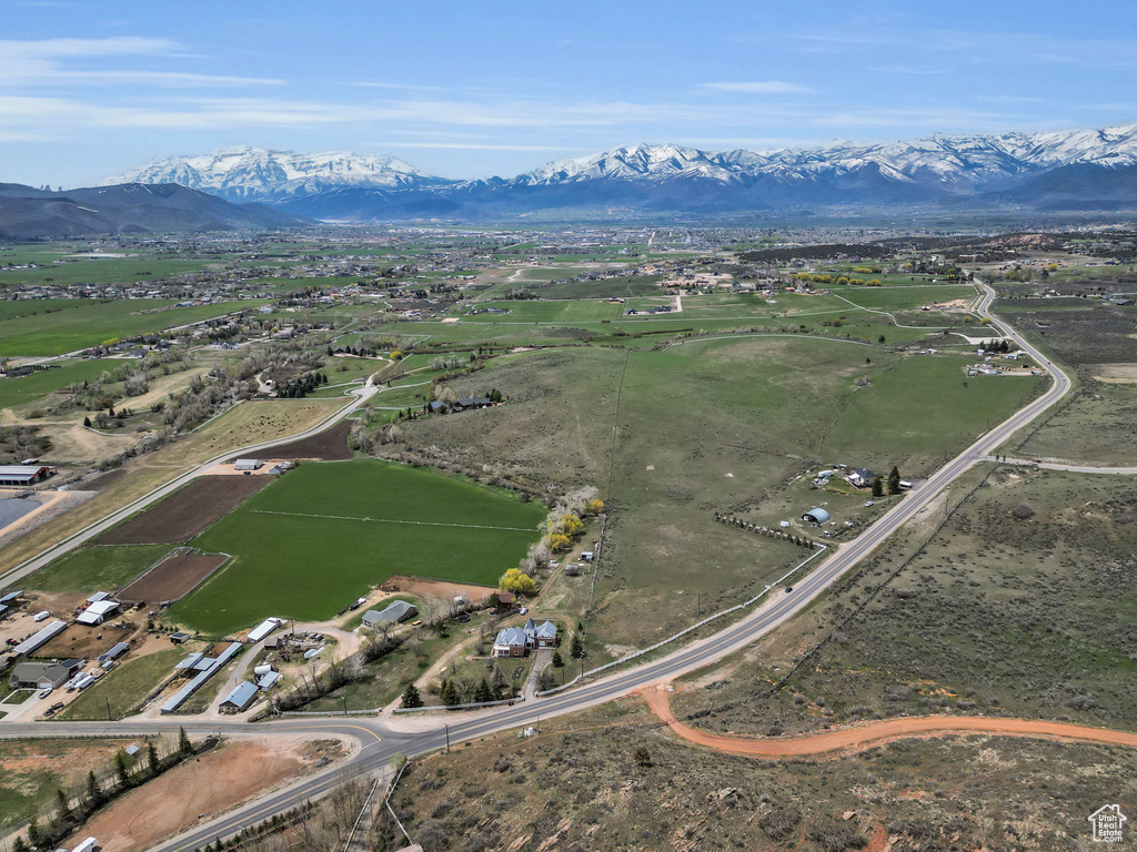 Drone / aerial view with a mountain view