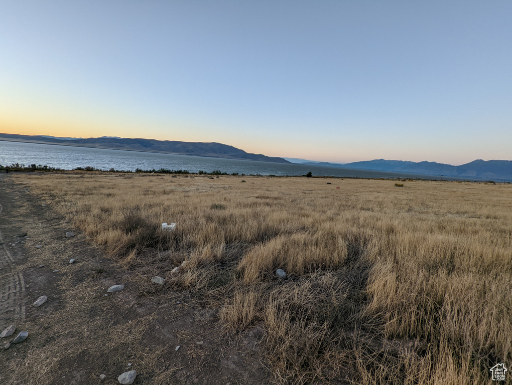 View of mountain feature with a water view