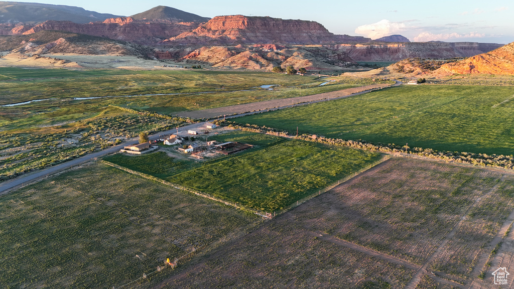 Bird's eye view with a rural view and a mountain view