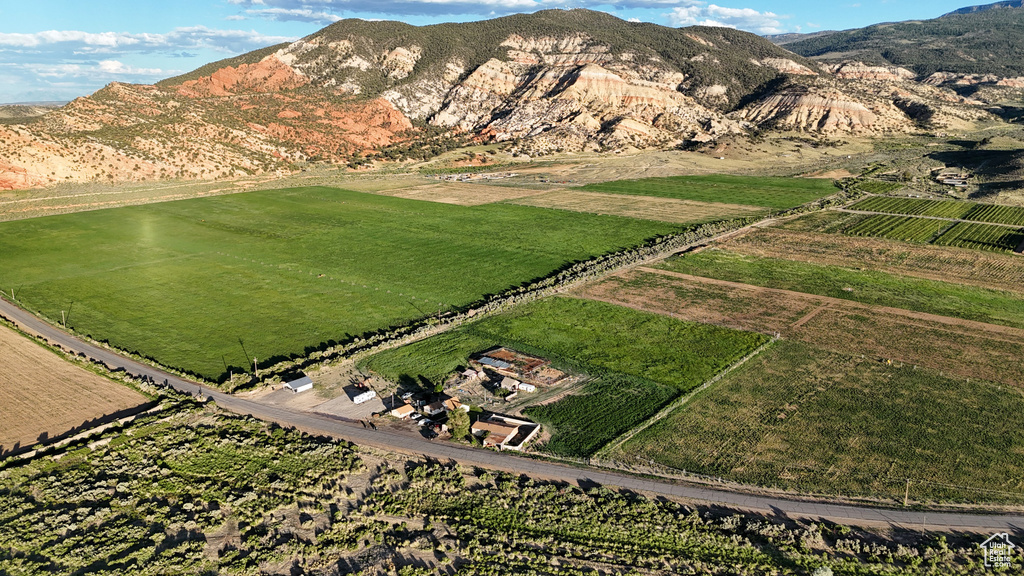 Bird's eye view with a mountain view and a rural view