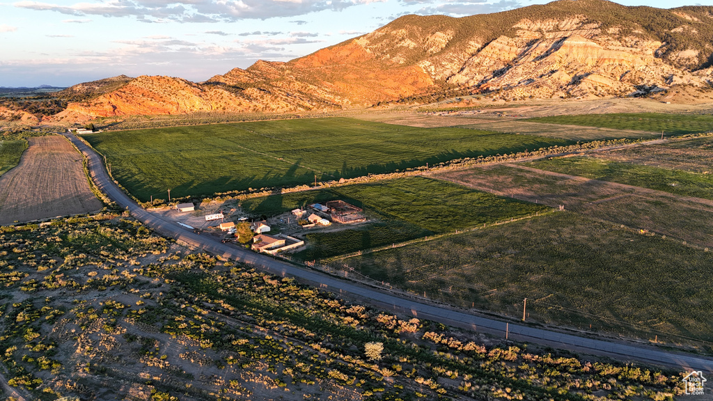 Bird's eye view with a rural view and a mountain view