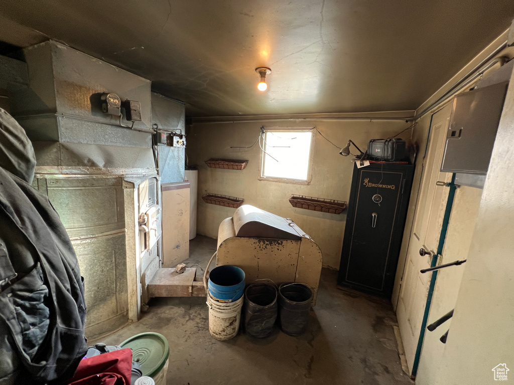Interior space with concrete floors