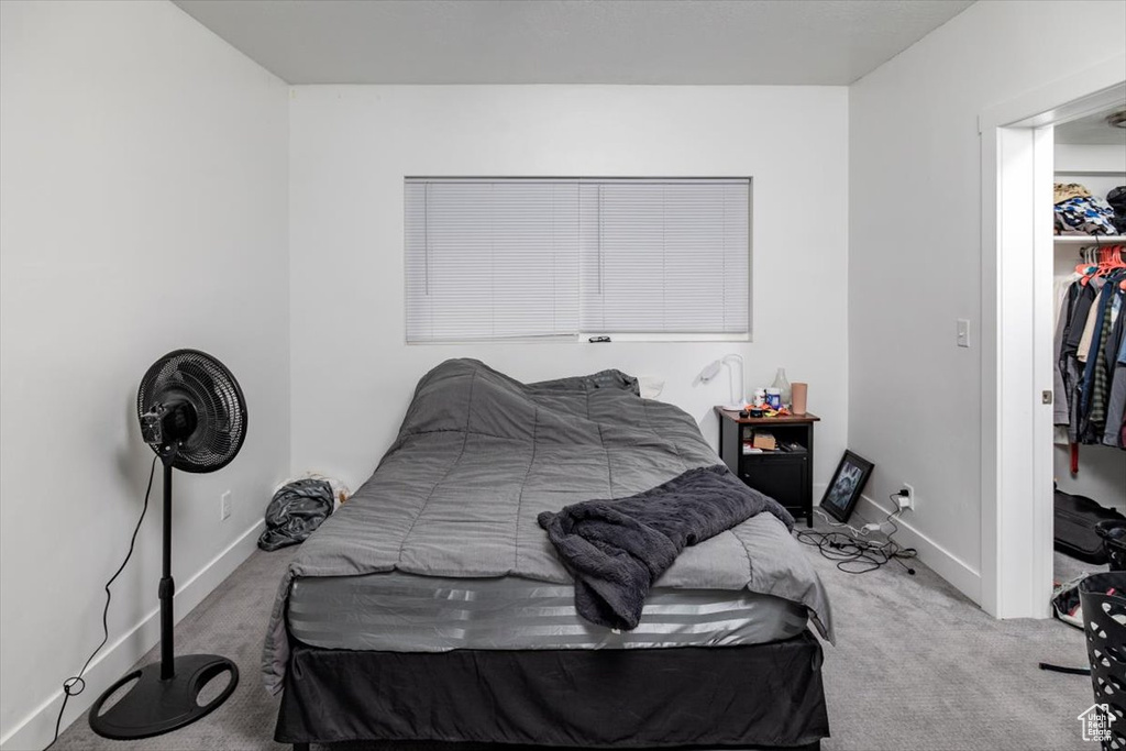 Bedroom featuring carpet