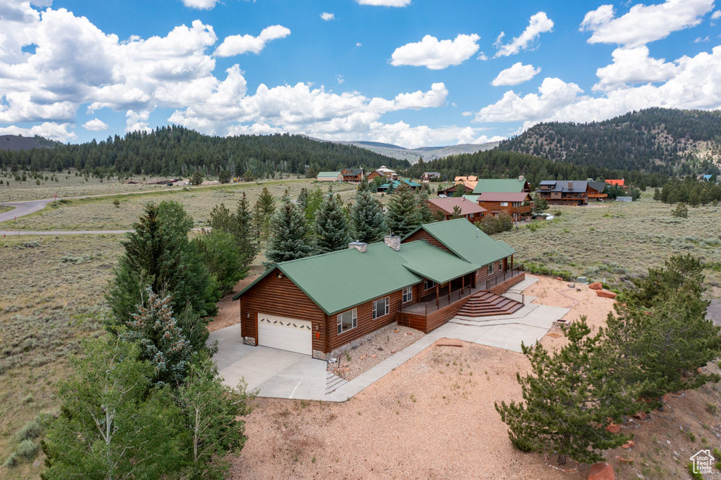 Bird's eye view featuring a mountain view