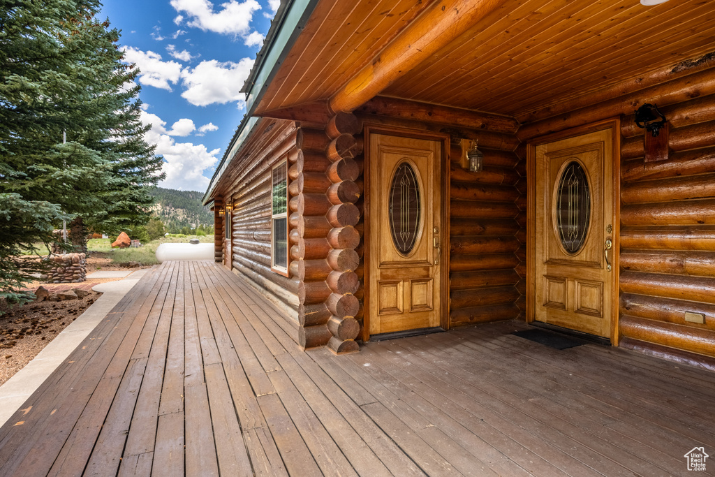 View of wooden deck